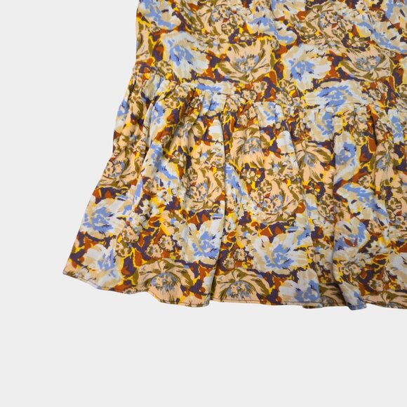 Free People Nadia Floral Wrap Mini Skirt Yellow 4 Romantic Boho Indy Flowy NWT - Picture 7 of 13